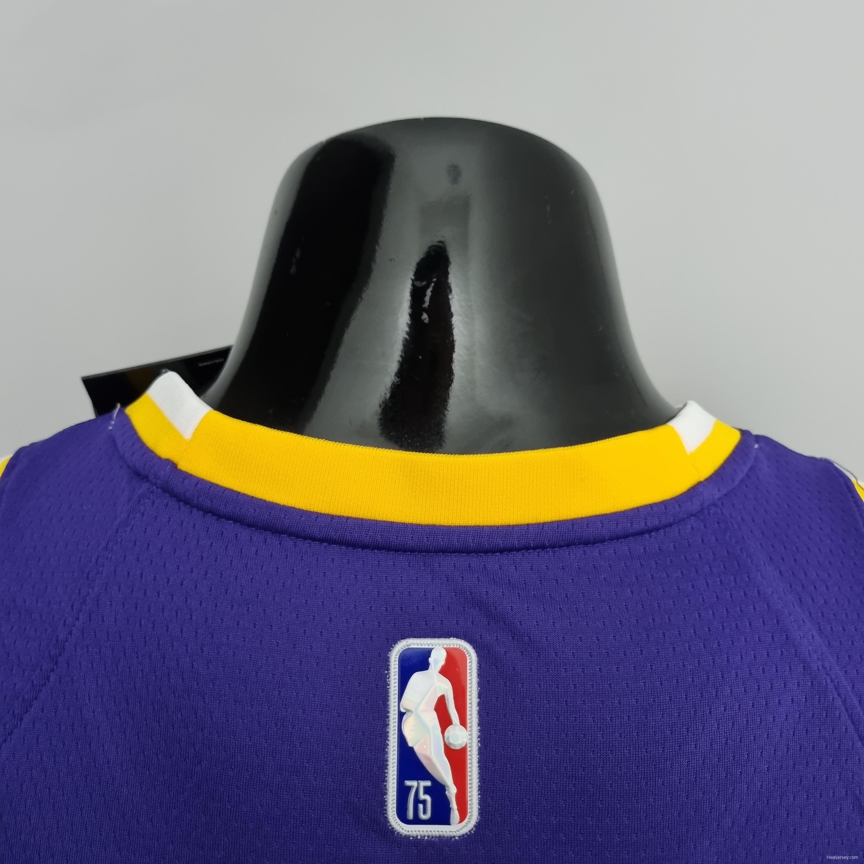 75th Anniversary James #6 Los Angeles Lakers Jordan Purple NBA Jersey