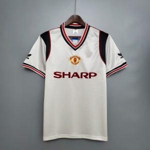 Retro 1985 Manchester United white Soccer Jersey