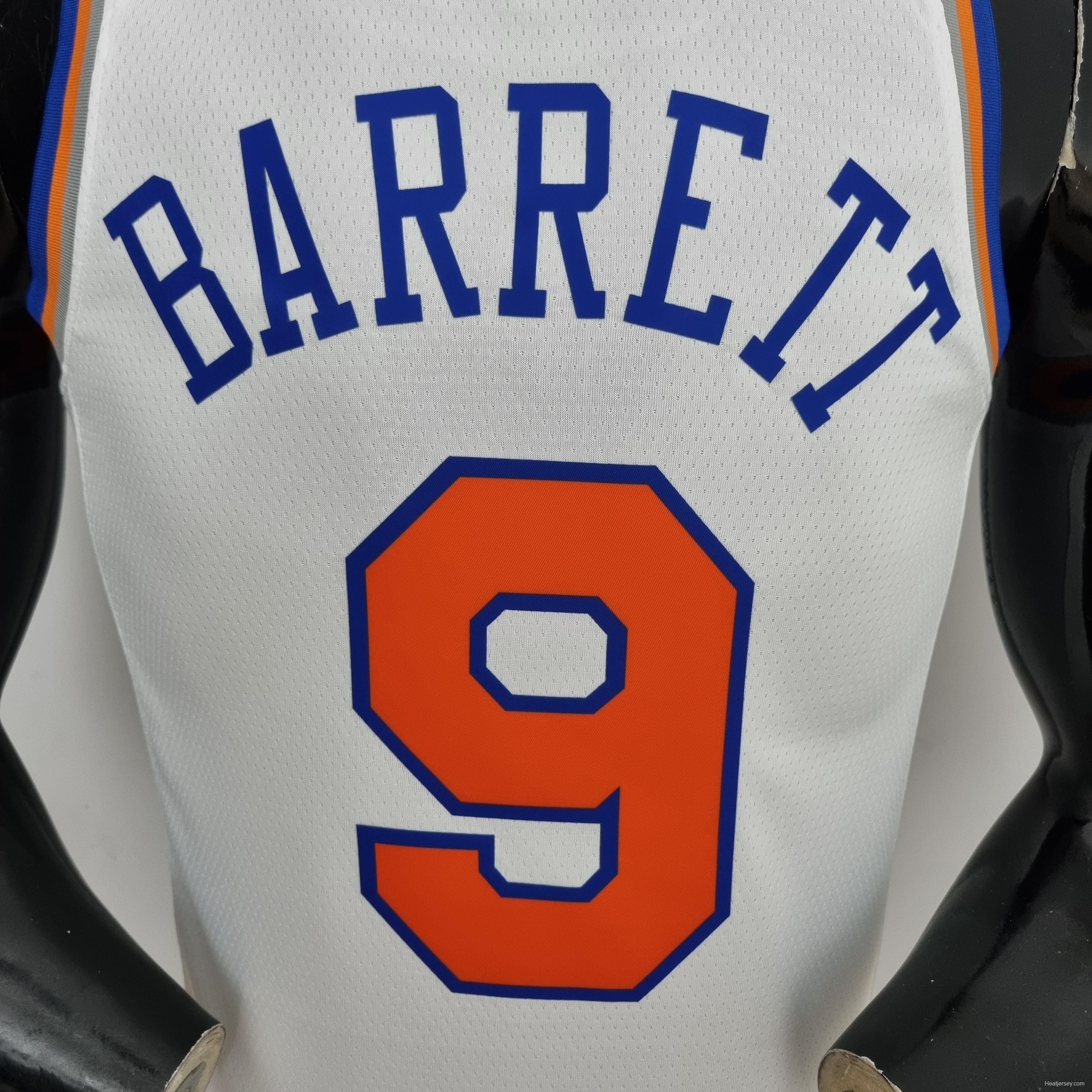 75th Anniversary Barrett #17 New York Knicks White NBA Jersey