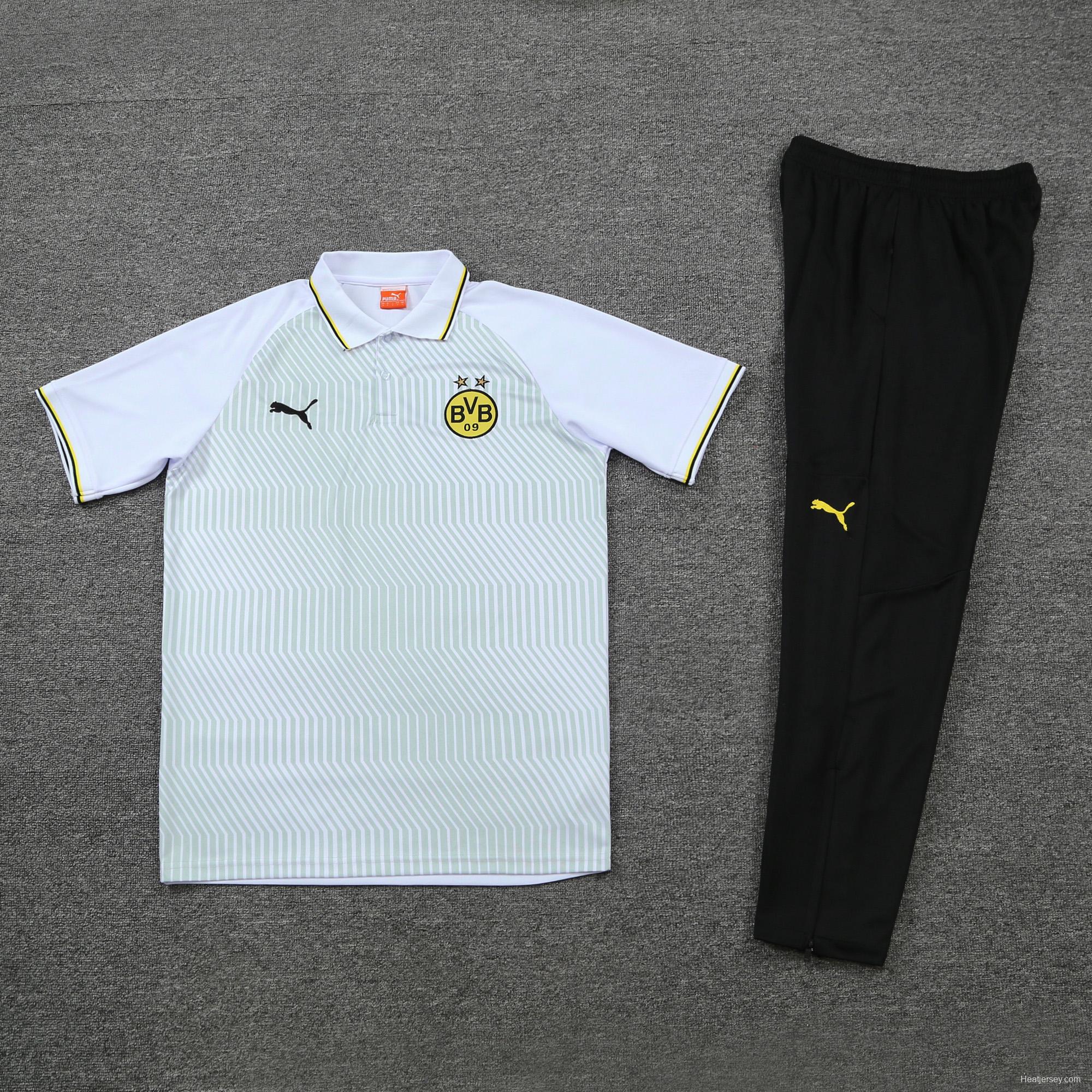 Borussia Dortmund POLO kit White and green pattern (not supported to be sold separately)