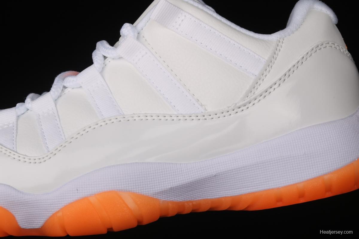 Air Jordan 11 Bright Citus 11 white orange low top basketball shoes true carbon AH7860-139