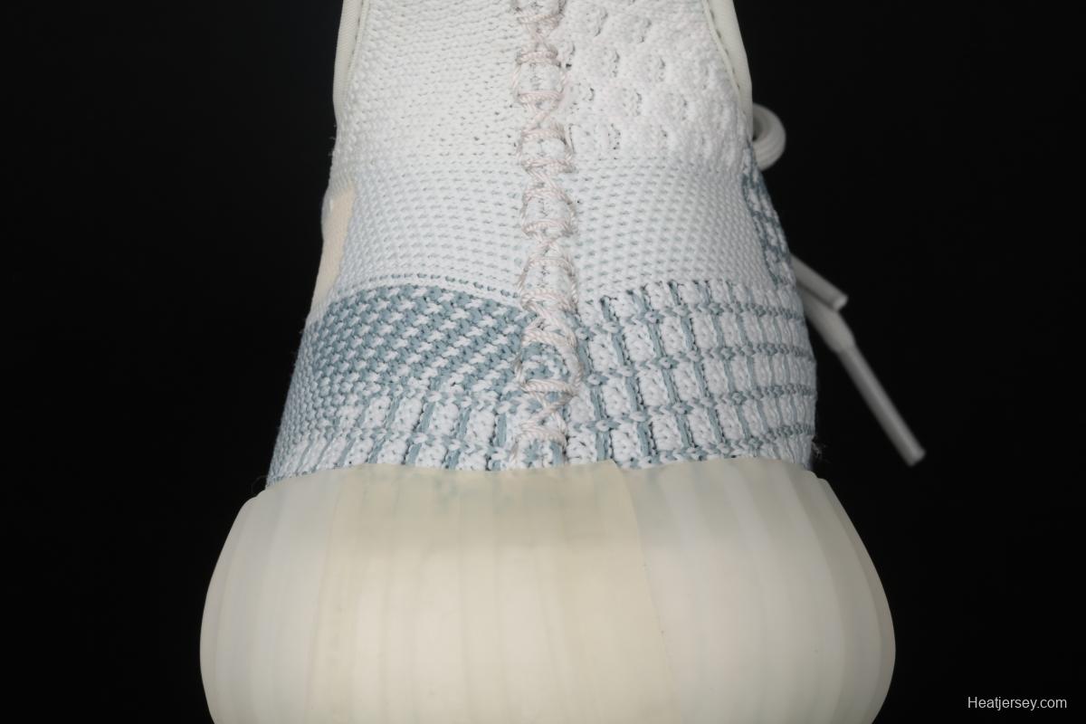 Adidas Yeezy 350 V2 Boost Basf FW3043 Darth Coconut 350 second generation hollowed-out silk ice blue color BASF Boost original