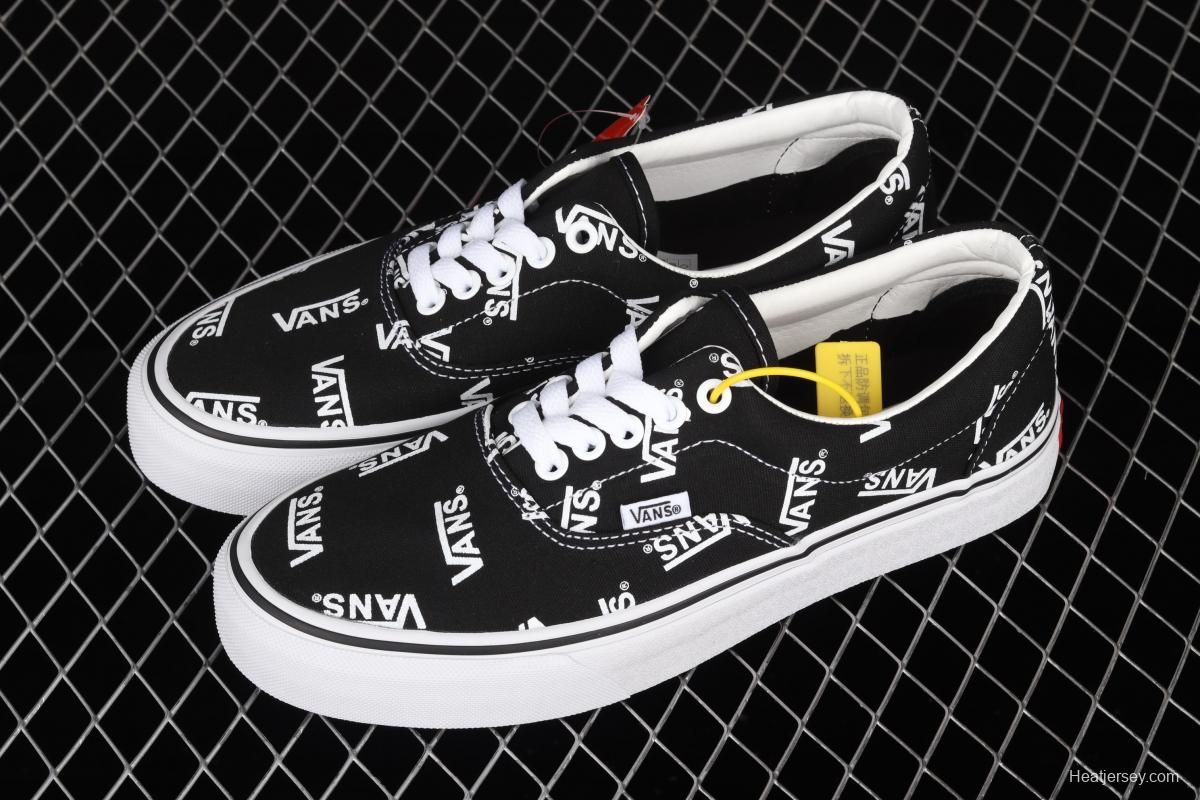 Vans Era's new classic black-and-white LOGO letter printed lightweight low-top shoes VN0A54F1QW7