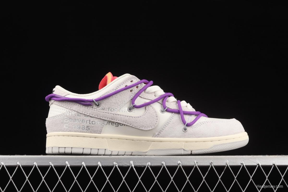 OFF-White x NIKE DUNK Low OW suede SB buckle rebound fashion casual board shoes DJ0950-101,