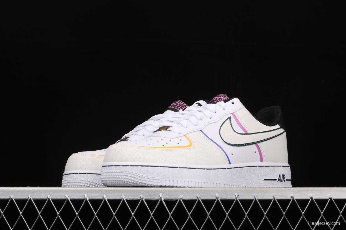 NIKE Air Force 1 Low Day of the DeAdidas Day of the Dead 3M reflective low-top casual board shoes CT1138-100