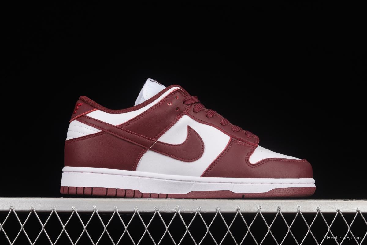 NIKE SB DUNK Low Prm wine red and white color matching SB buckle broken rebound fashion casual shoes DD1503-108