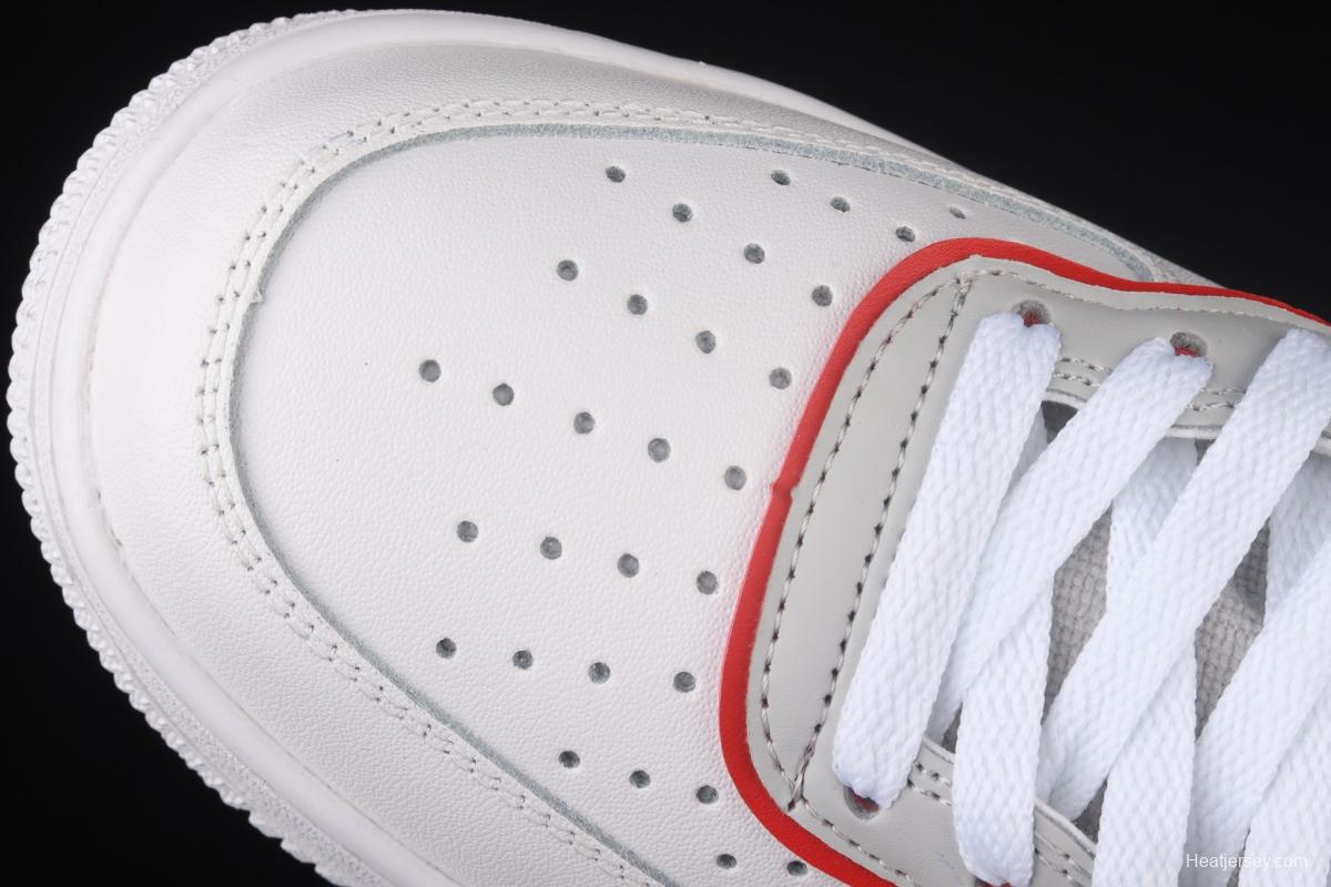 NIKE Air Force 1 Mid Athletic Club white and red medium top casual board shoes DH7451-100