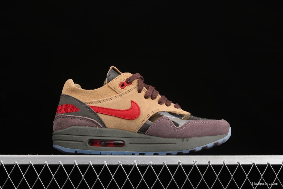 Clot x NIKE Air Max 1 Tea Leaf Brown joint style retro casual running shoes DD1870-200