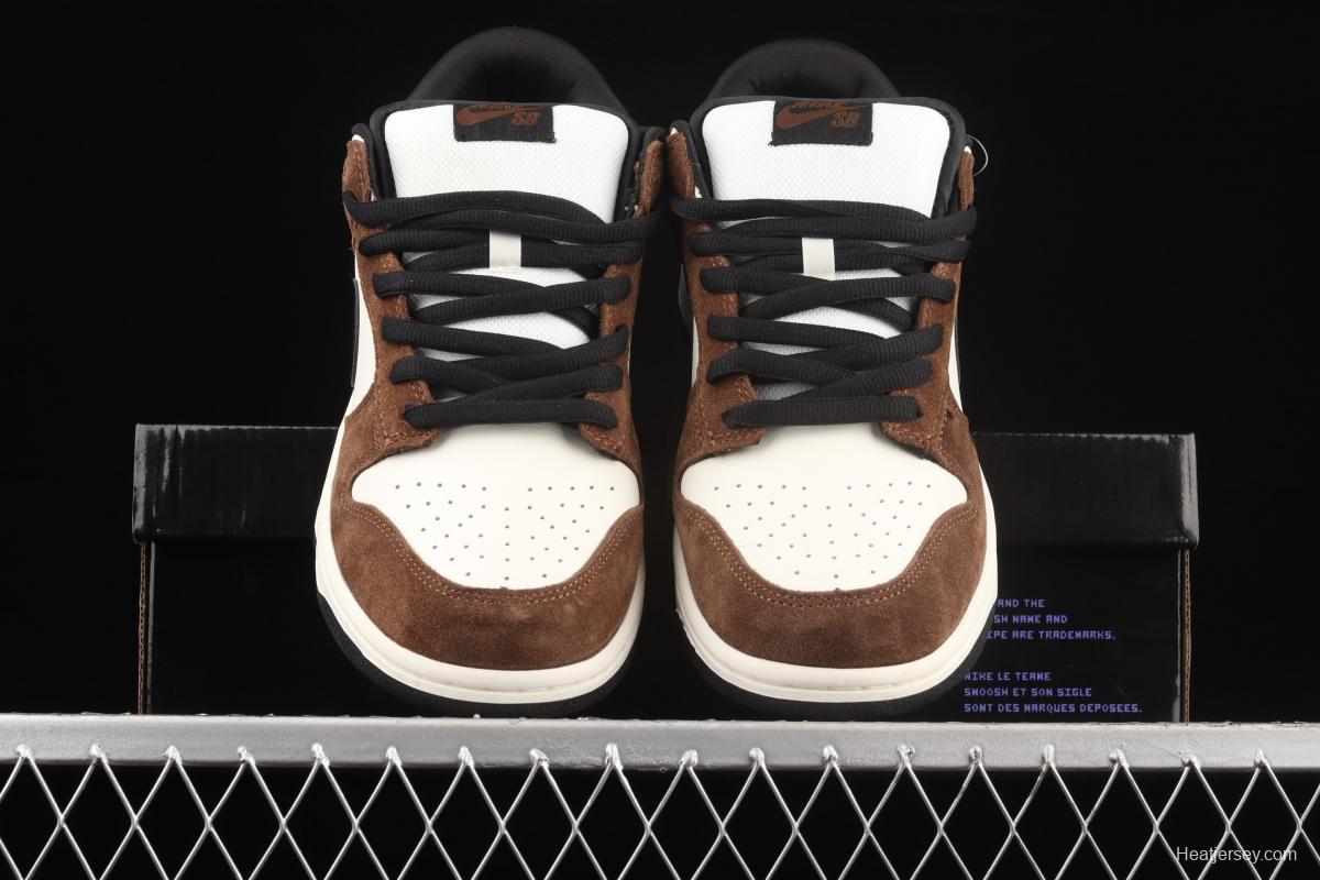 NIKE SB DUNK Low Pro Trail End Brown turn hair brown, white and black snake pattern dunk series low side leisure sports skateboard shoes 304292-102