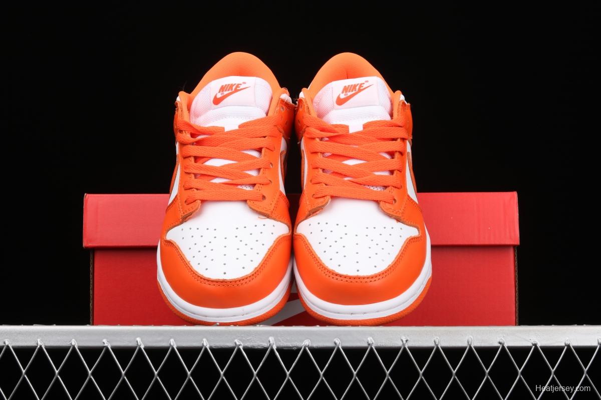 NIKE SB DUNK Low Pro Syracuse White Orange head and low Top Leisure Board shoes CU1726-101