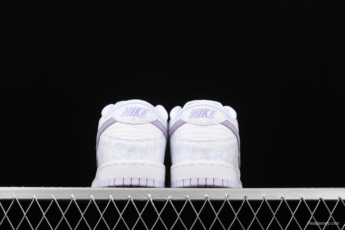 NIKE SB DUNK Low Prm white light purple color SB buckle rebound fashion leisure board shoes DM9467-500