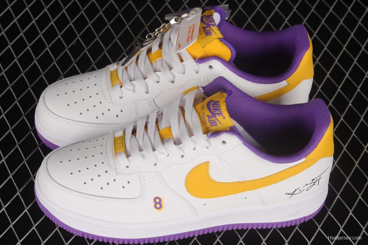 NIKE Air Force 1'07 Low Kobe White Purple Yellow Low Casual Sneakers DC8865-022