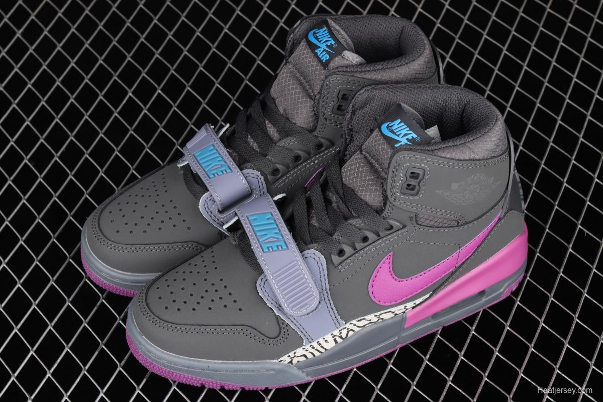 Jordan Legacy 312 black and purple color Velcro three-in-one board shoes AV3922-005