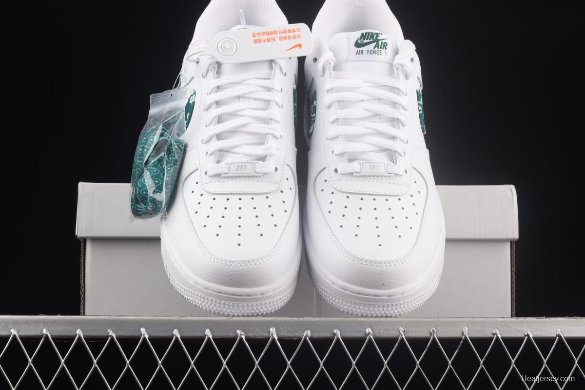 NIKE Air Force 1x07 Low white and green cashew flower low-top casual board shoes DH4406-102,