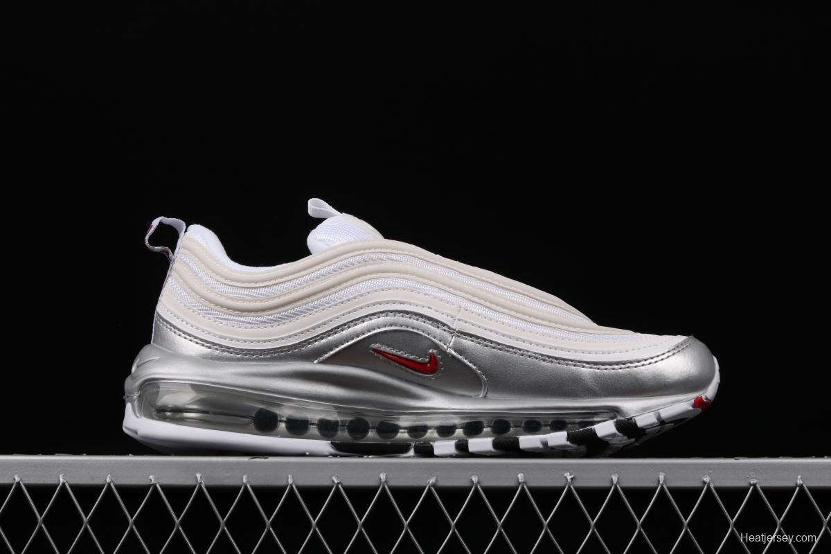 NIKE Air Max 97 QS silver liquid metal bullet running shoes AT5458-100