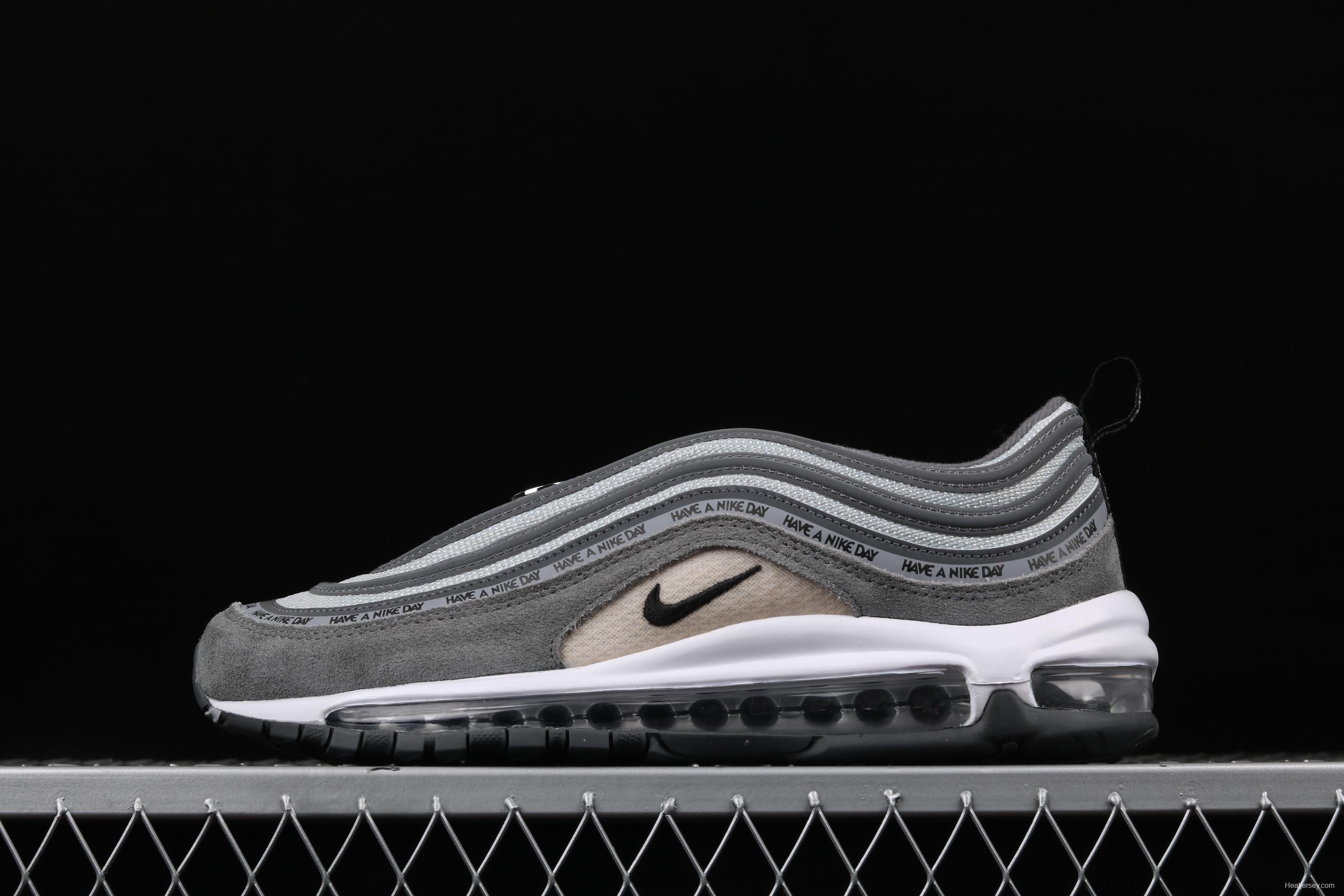 NIKE Air Max 97 ND space gray suede air cushion running shoes 923288-001