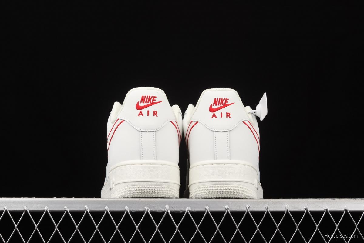 NIKE Air Force 1x07 Low rice white red electric embroidery hook low-top casual board shoes CL6326-108