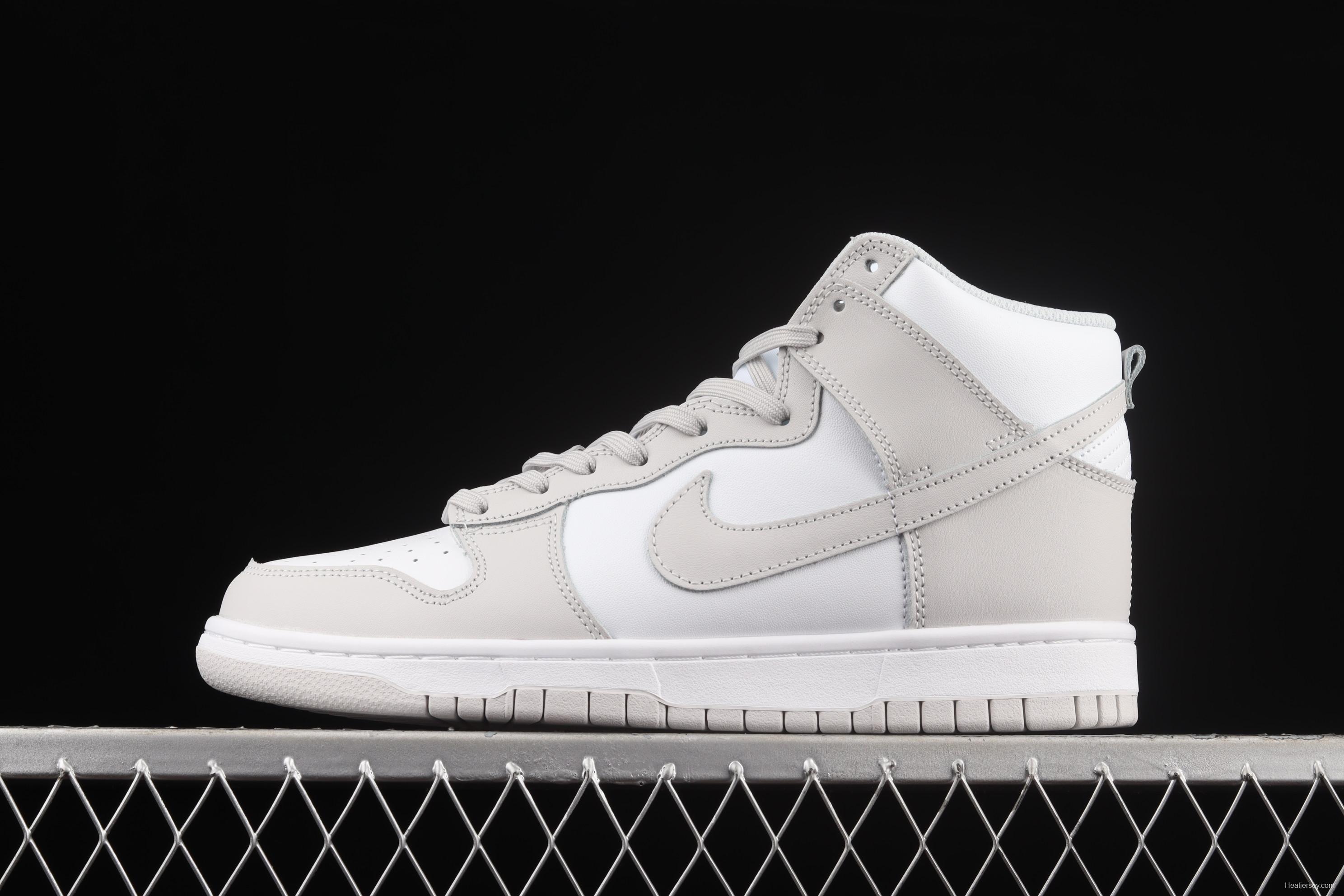 NIKE SB DUNK High white gray SB rebound high upper board shoes DD1399-100