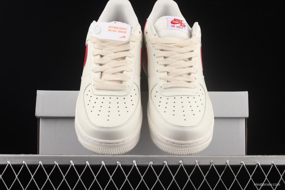 NIKE Air Force 1x 07 Low Air Force White and Red low-top Leisure Board shoes 315122-126