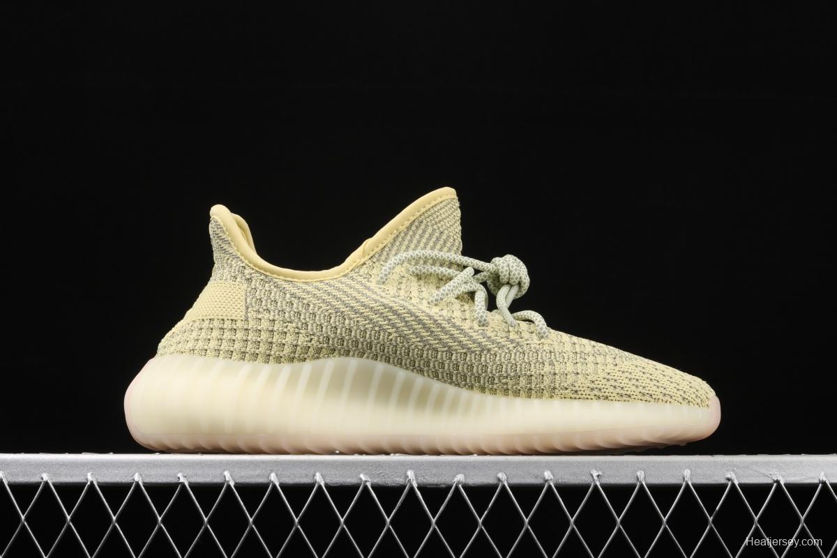 Adidas Yeezy 350 Boost V2 FV3255 Darth Coconut 350 second generation hollowed-out silk yellow star matching BASF popcorn