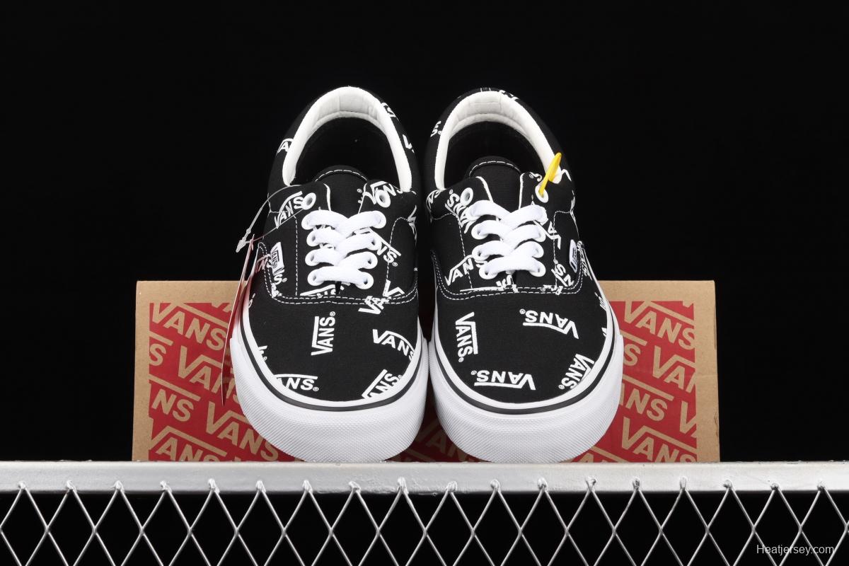 Vans Era's new classic black-and-white LOGO letter printed lightweight low-top shoes VN0A54F1QW7