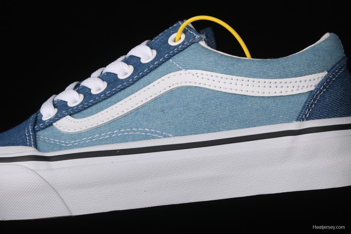 Vans Style 36 half-moon jeans blue side stripes low-edge sports board shoes VN0A38G1Q69