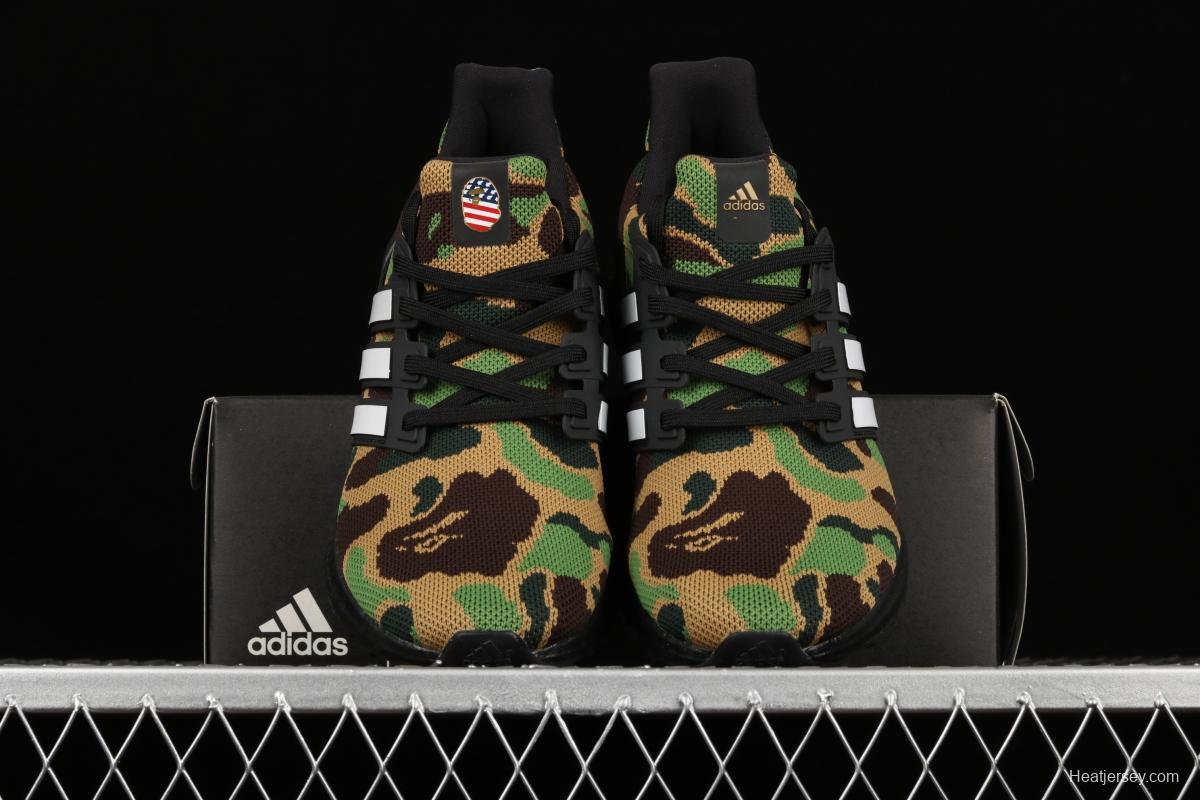 Bape x Adidas Ultra Boost Green Camo F35097 1.0 early generation UB leisure sports jogging shoes