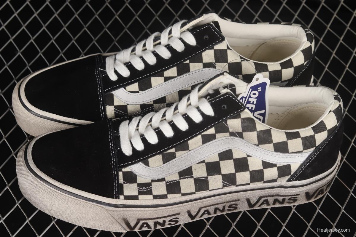 Vans Old Skool DX Anaheim black and white checkerboard old dirty low-top shoes VN0A38G2OAK