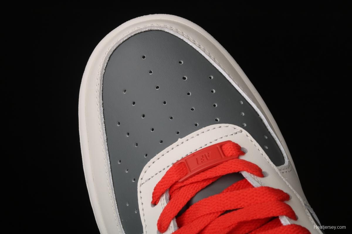 NIKE Air Force 1' 07 Low gray-red pigeon color matching low-top casual board shoes CT3427-900