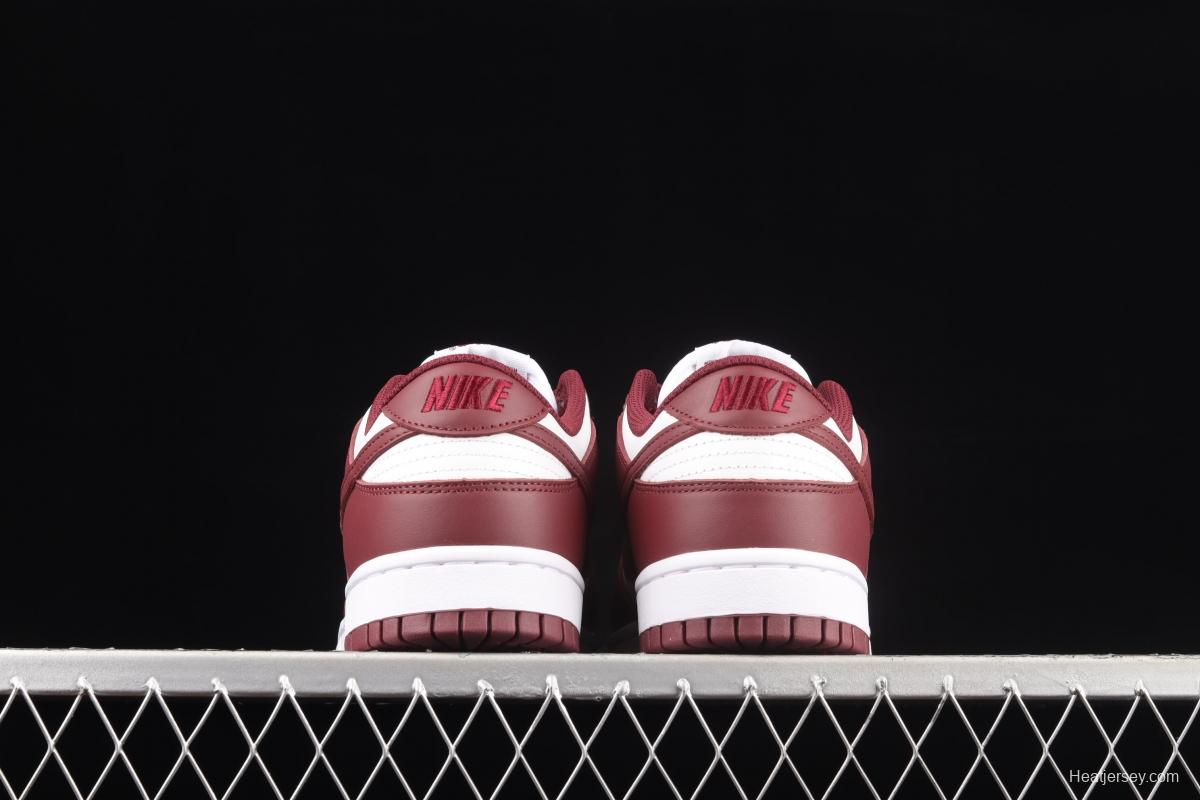 NIKE SB DUNK Low Prm wine red and white color SB buckle rebound fashion leisure board shoes DD1503-108