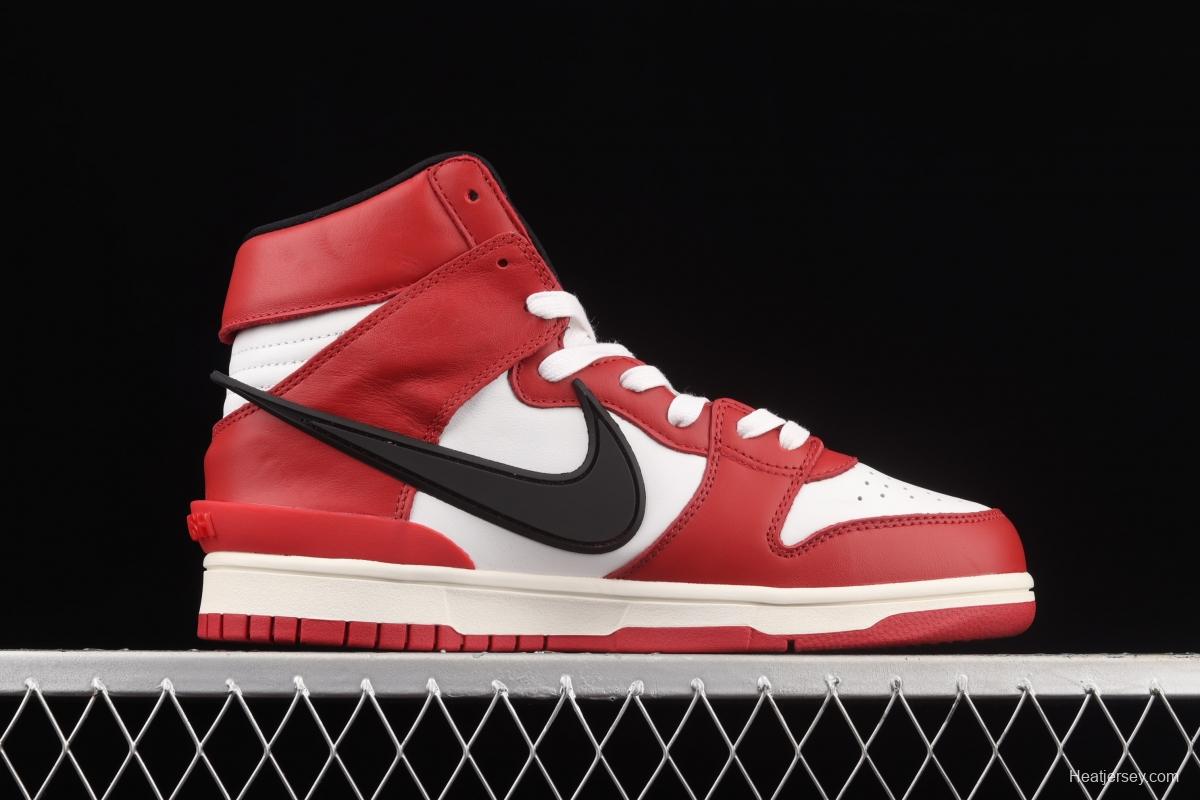 Ambush x NIKE DUNK High joint style Chicago white-red high-top casual board shoes CU7544-102,