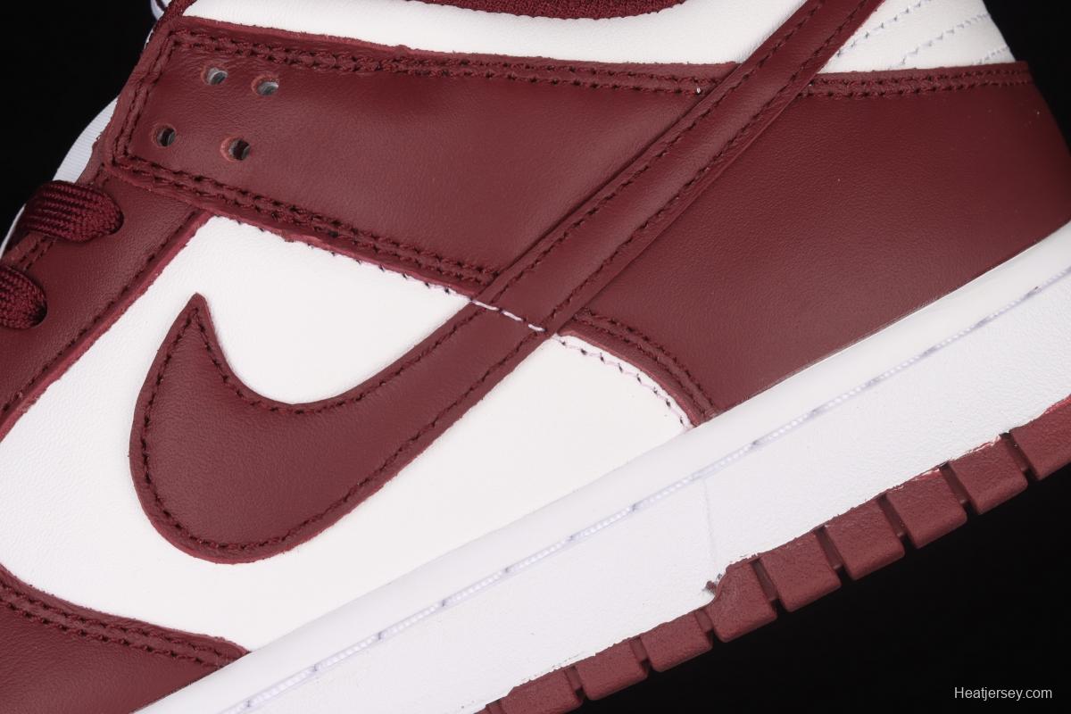 NIKE SB DUNK Low Prm wine red and white color SB buckle rebound fashion leisure board shoes DD1503-108