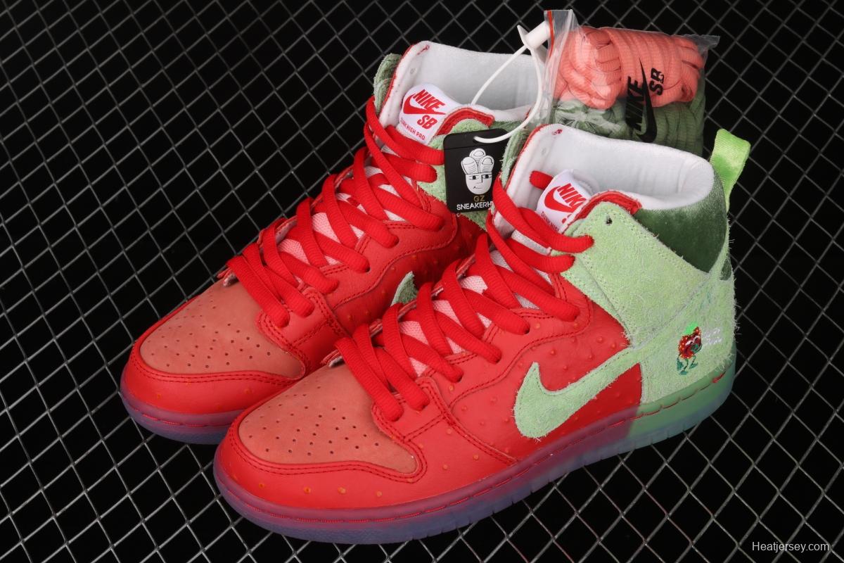 NIKE SB DUNK High Strawberry Cough strawberry green casual skateboard shoes CW7093-600