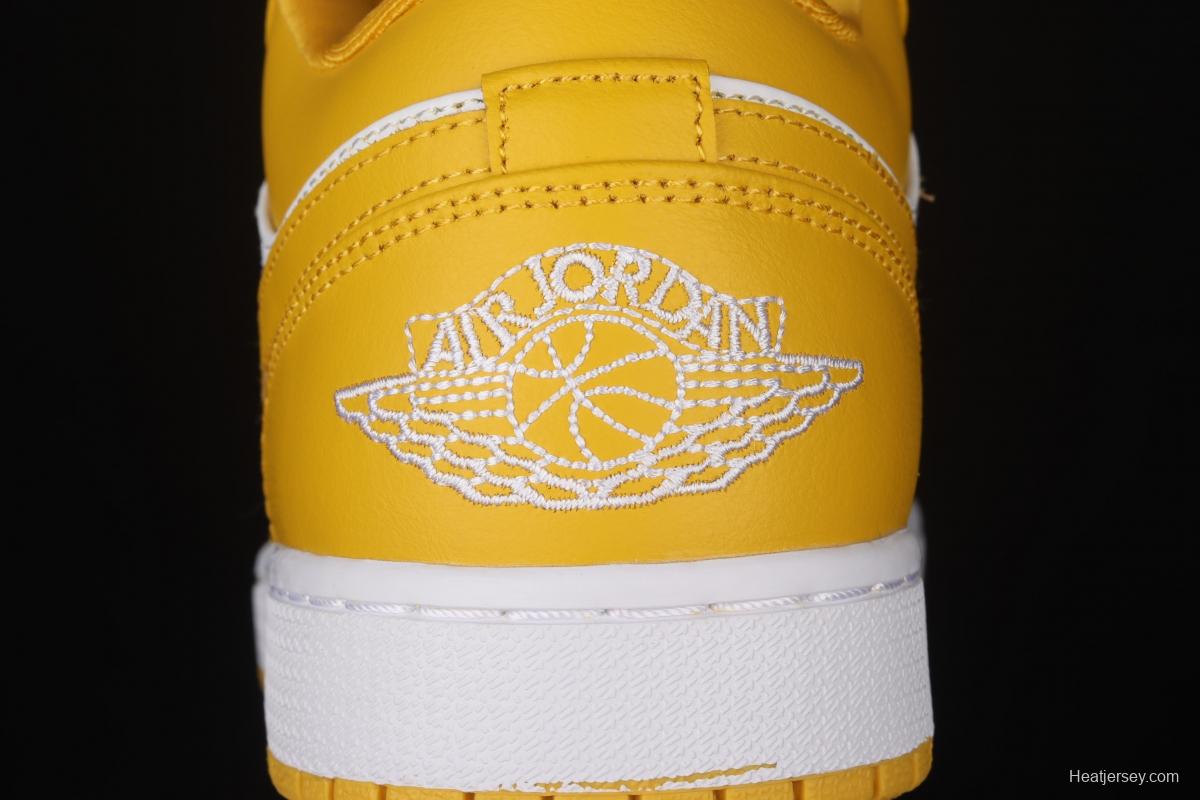 Air Jordan 1 Low white and yellow low side culture leisure sports shoes 553558-171