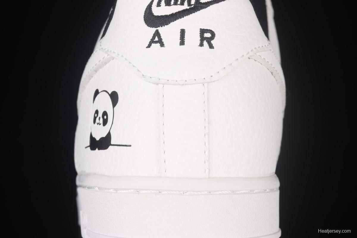 NIKE Air Force 1x07 Low black and white panda suede low-top casual board shoes 554826-116