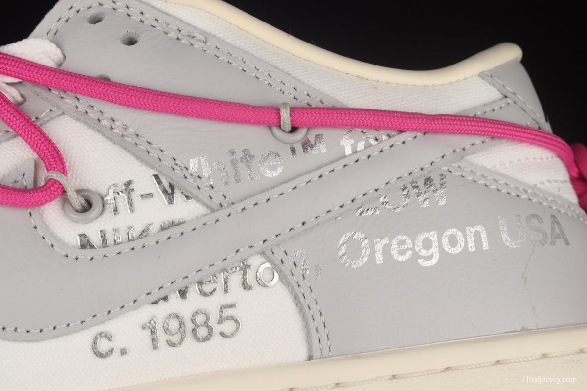 OFF-White x NIKE DUNK Low OW white and gray leisure sports skateboard shoes DM1602-122