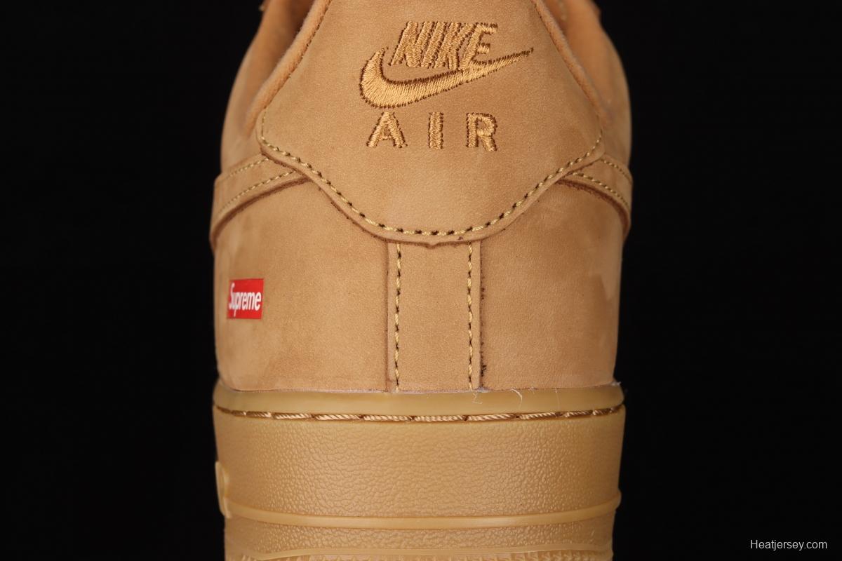 Supreme x NIKE Air Force 1 Low AF1 co-branded wheat suede low-top casual board shoes DN1555-200