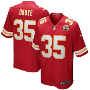 Men's Christian Okoye Red Retired Player Limited Team Jersey