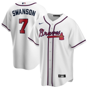 Men's Dansby Swanson White Home 2020 Player Team Jersey