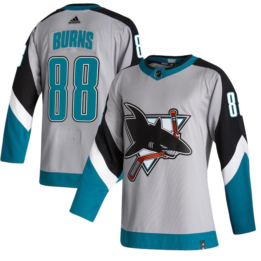 Women's Brent Burns Gray 2020-21 Reverse Retro Player Team Jersey