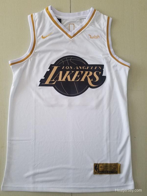 Kobe Bryant 24 White Golden Edition Jersey