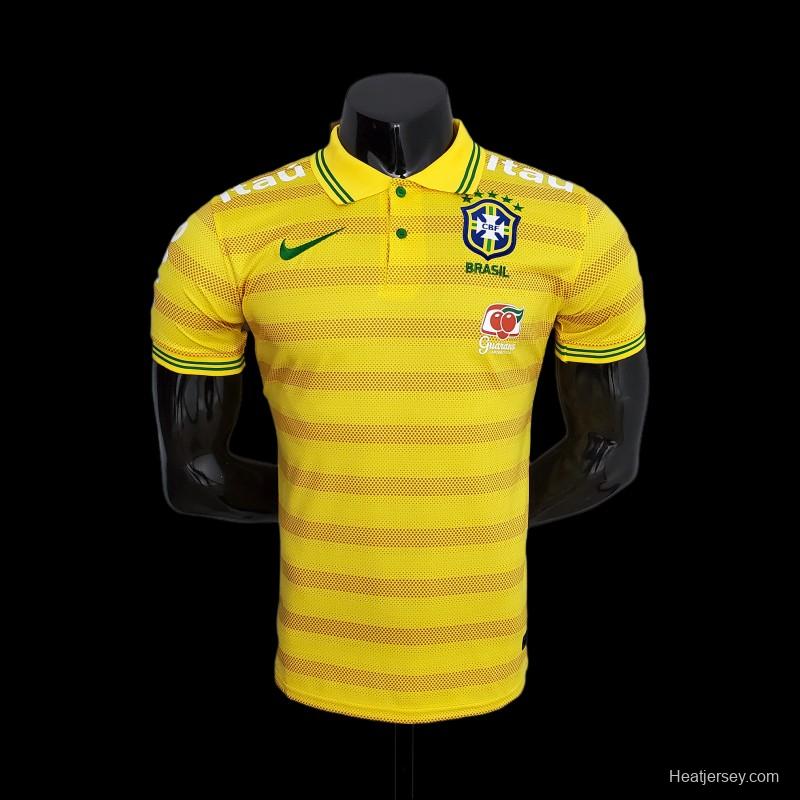 2022 Brazil POLO Yellow Stripe