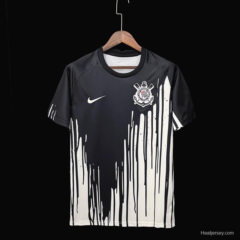 22/23 Corinthians Black+White Training Soccer Jersey