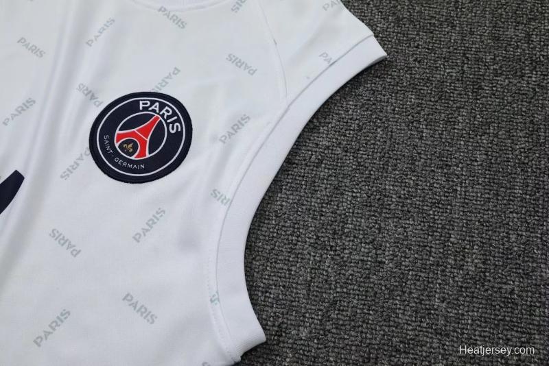 22/23 PSG Pre-Game Training Jersey White Spotted Vest