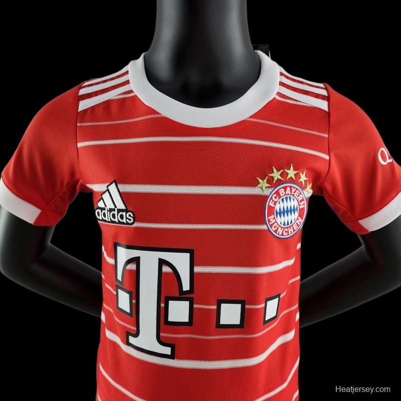 22/23 Kids Kit Bayern Munich Home SIZE16-28 Soccer Jersey