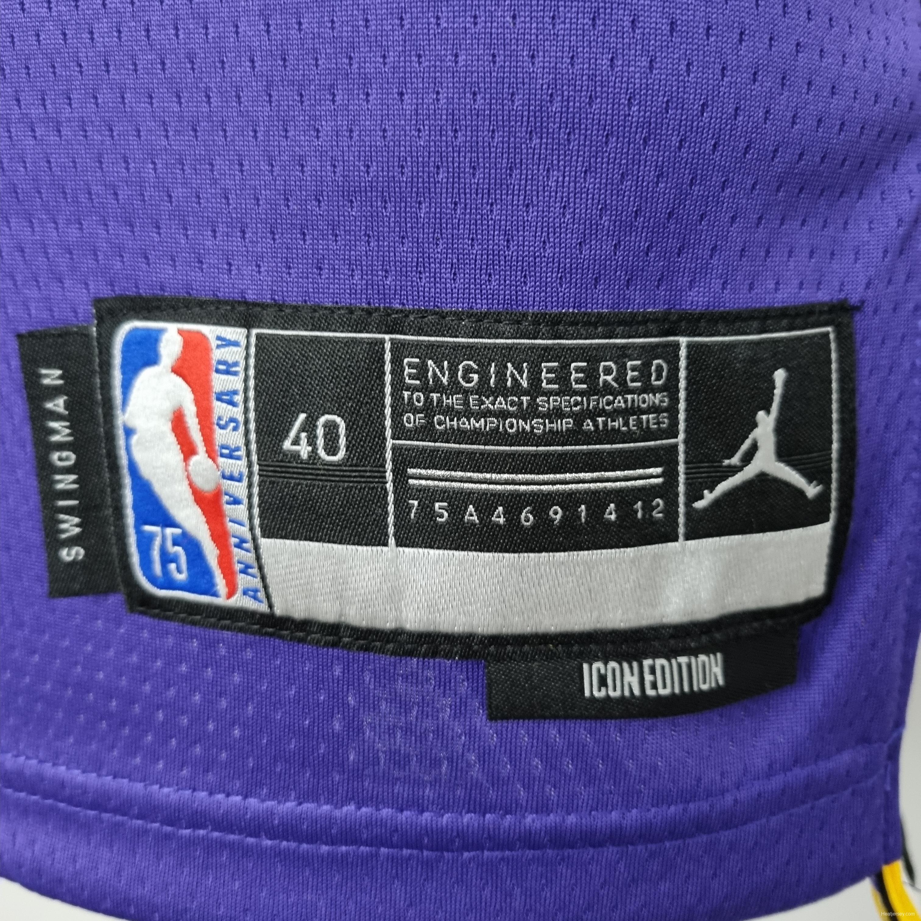 75th Anniversary BRYANT#24 Los Angeles Lakers Jordan Purple NBA Jersey