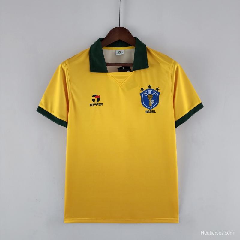 Retro 1988 Brazil Home Soccer Jersey