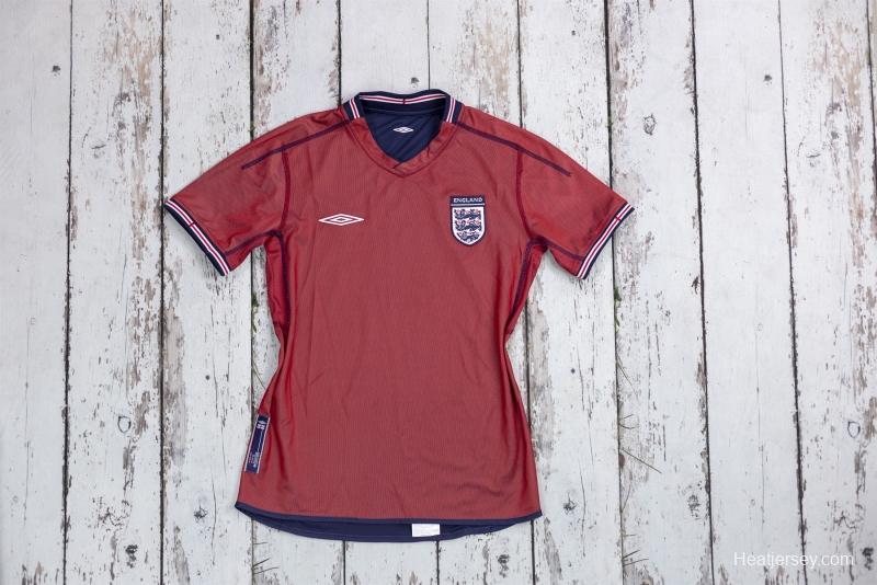 Retro 2002 England Away Reversible (Red/Navy) Soccer Jersey