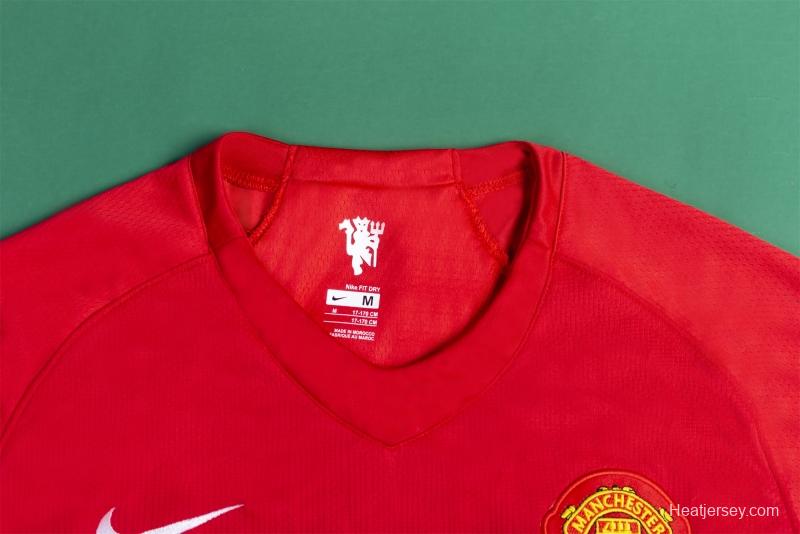 Retro 07/08 Manchester United Home Soccer Jersey