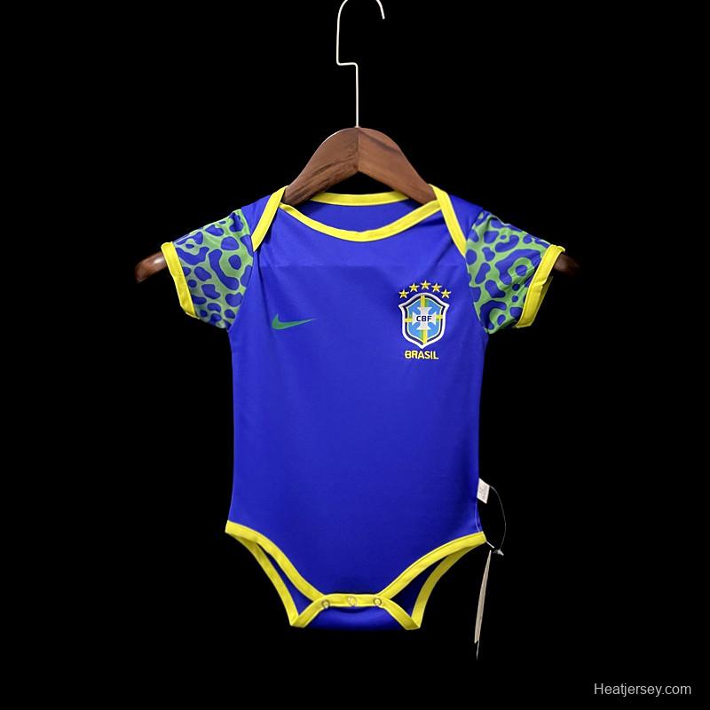 2022 Brazil Away Baby Soccer Jersey